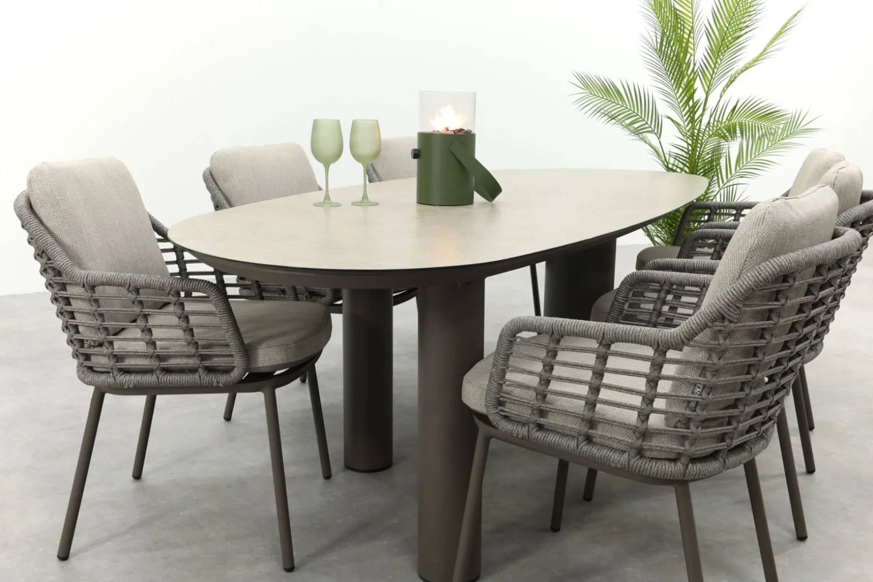 Taste Puglia/Denia 6-persoons organische tuinset 240x105 cm. - Terre