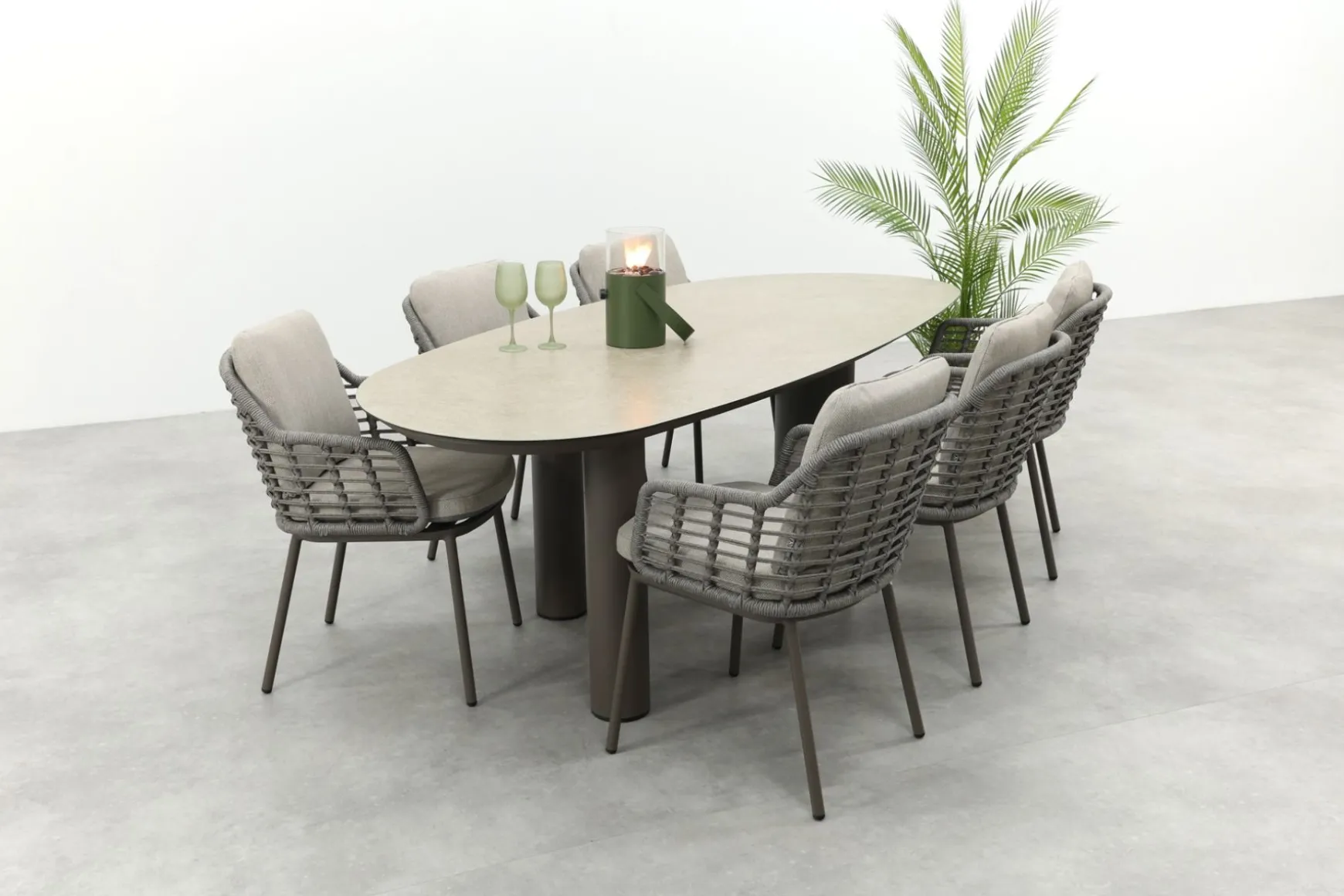 Taste Puglia/Denia 6-persoons organische tuinset 240x105 cm. - Terre