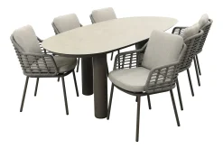 Taste Puglia/Denia 6-persoons organische tuinset 240x105 cm. - Terre