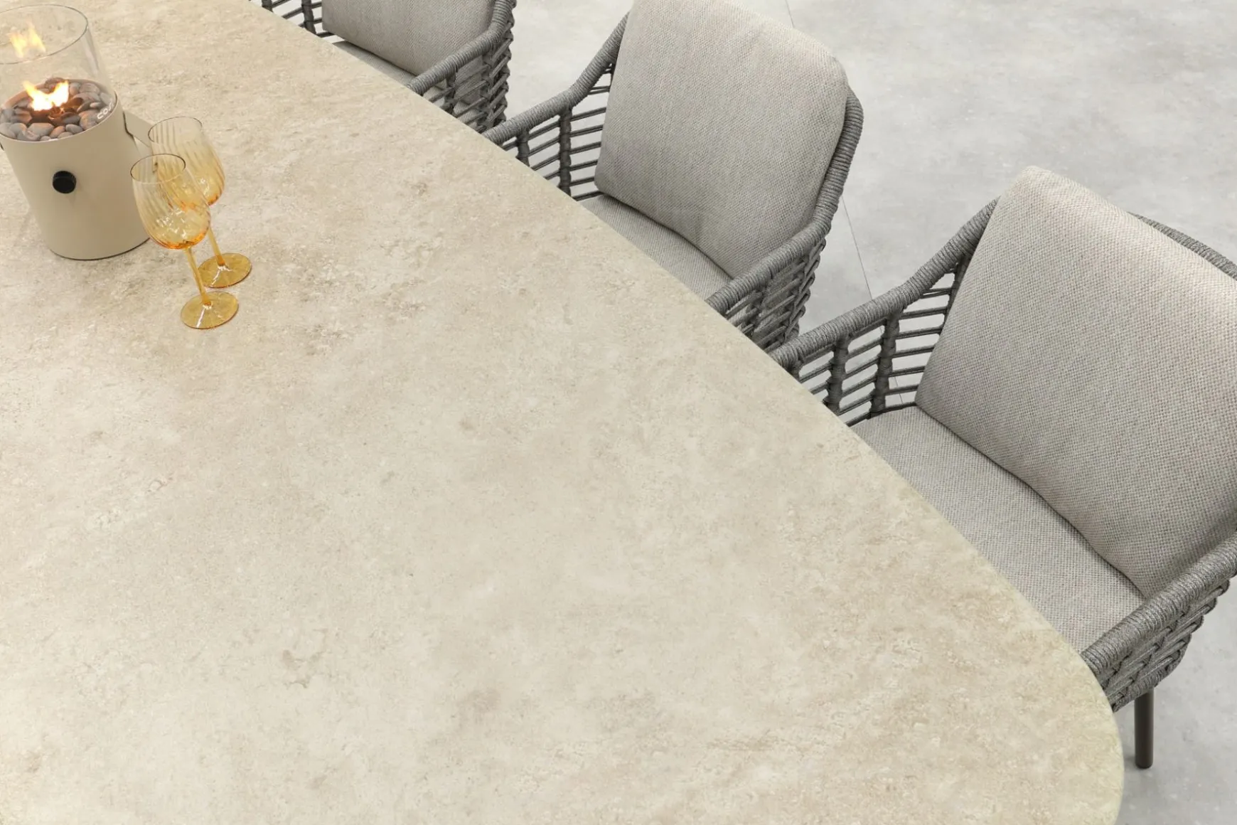 Taste Puglia/Manolo 6-persoons Deens ovale tuinset 240x103 cm. - Terre