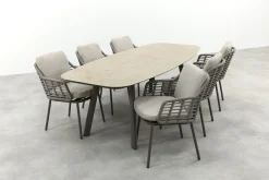 Taste Puglia/Manolo 6-persoons Deens ovale tuinset 240x103 cm. - Terre