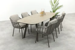 Taste Puglia/Manolo 6-persoons Deens ovale tuinset 240x103 cm. - Terre