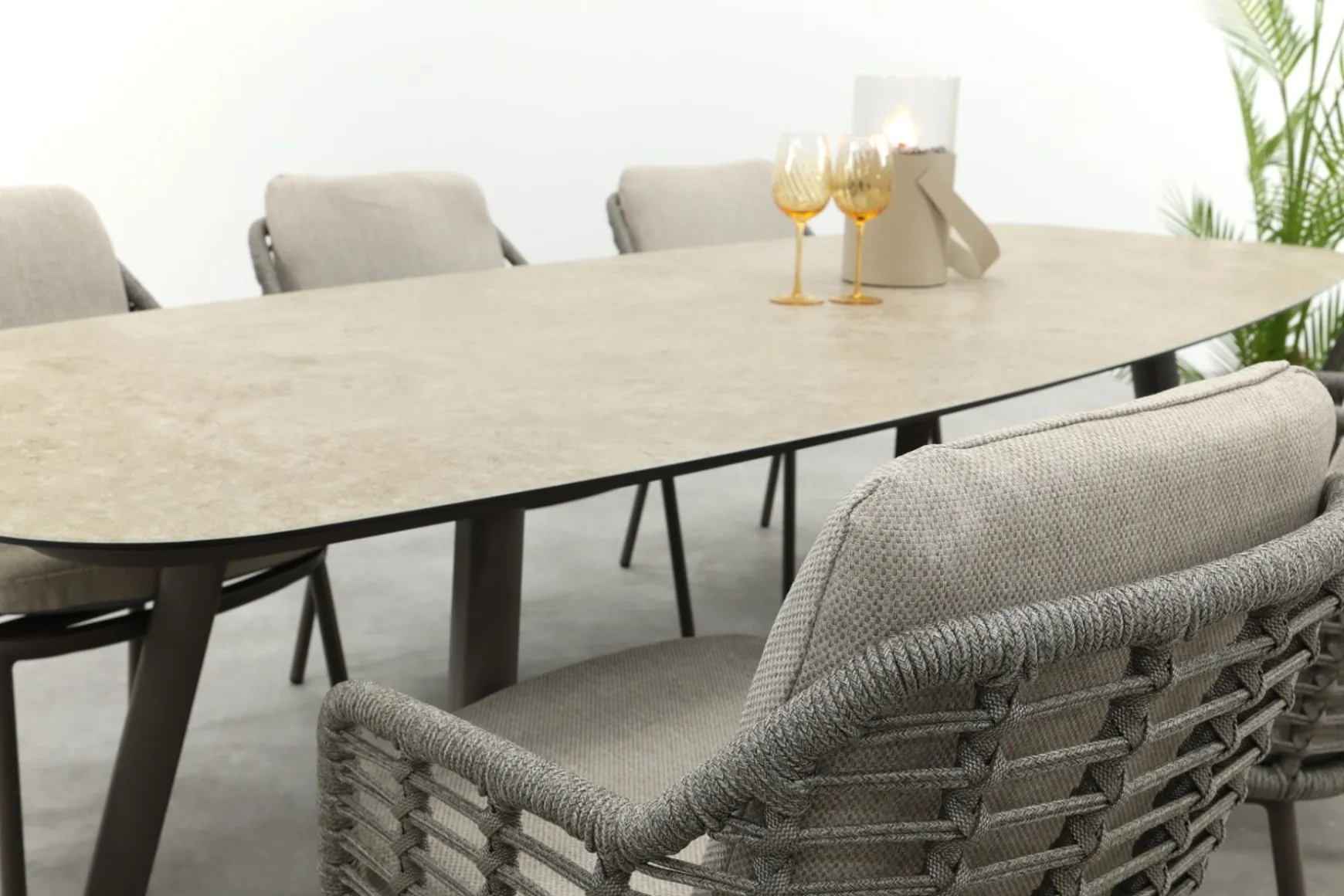 Taste Puglia/Manolo 6-persoons Deens ovale tuinset 240x103 cm. - Terre