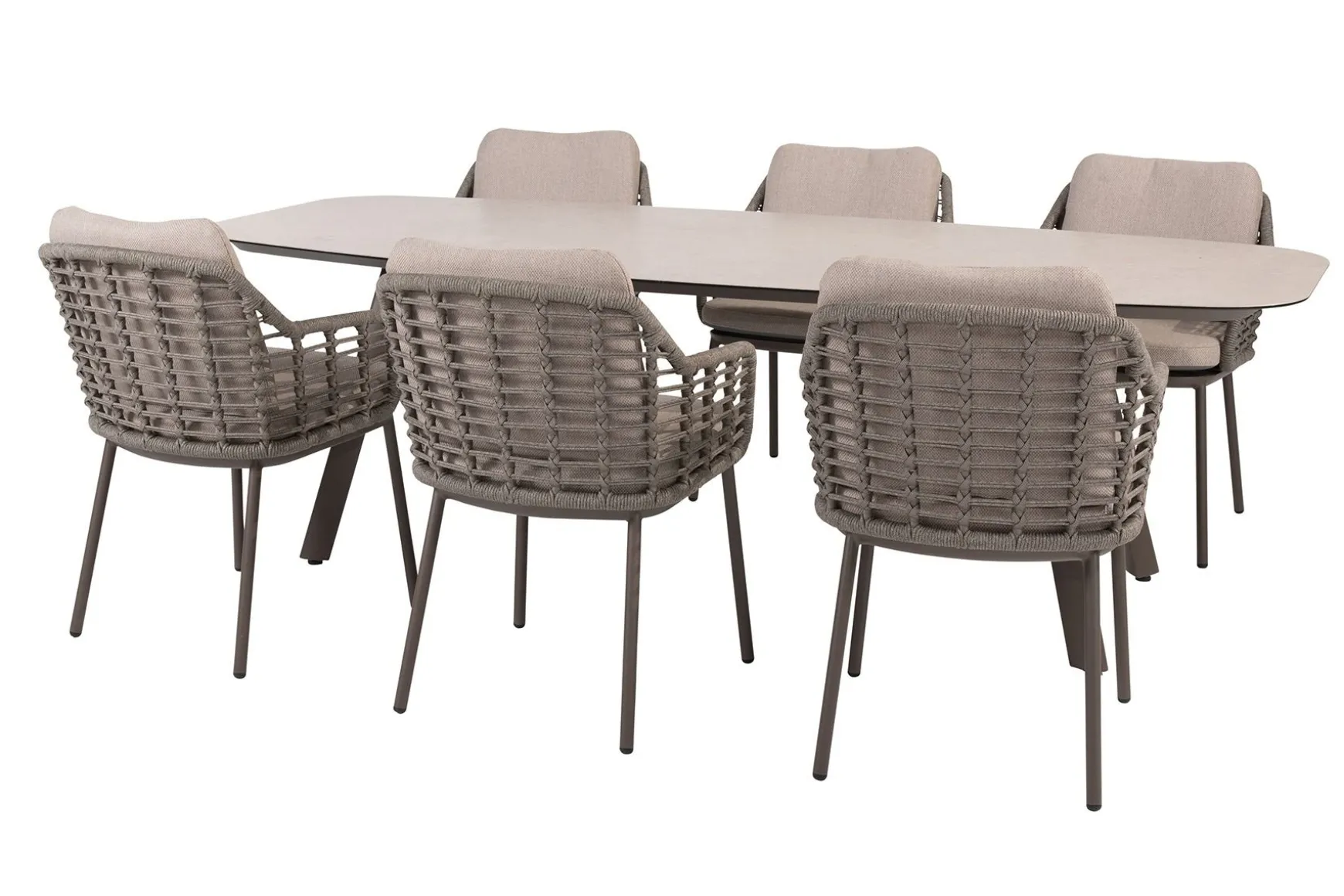 Taste Puglia/Manolo 6-persoons Deens ovale tuinset 240x103 cm. - Terre