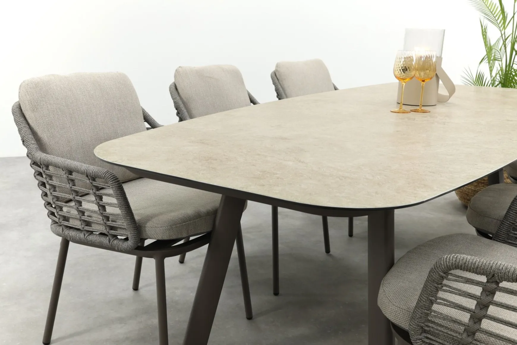 Taste Puglia/Manolo 6-persoons Deens ovale tuinset 240x103 cm. - Terre