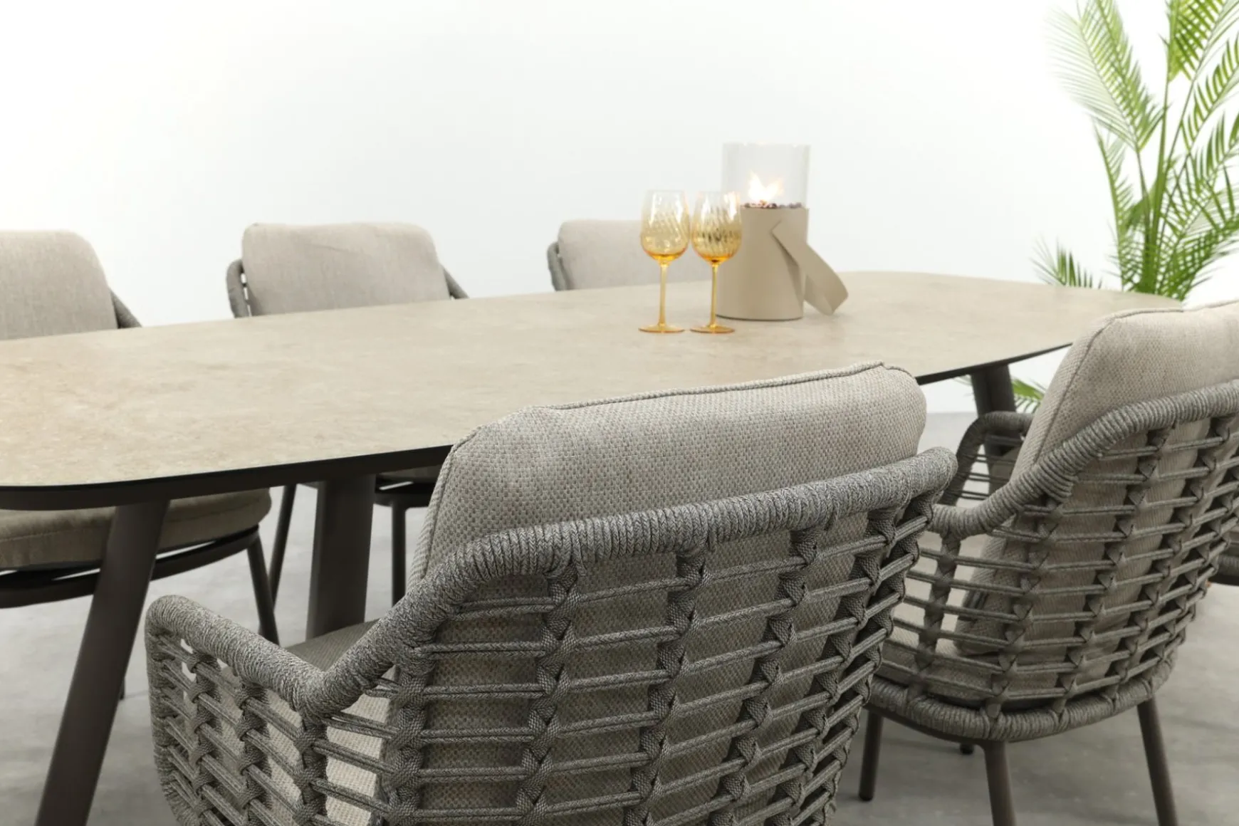 Taste Puglia/Manolo 6-persoons Deens ovale tuinset 240x103 cm. - Terre
