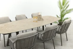 Taste Puglia/Manolo 6-persoons Deens ovale tuinset 240x103 cm. - Terre