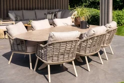 Taste Puglia/Nevada low dining tuinset (7-delig) - Latte