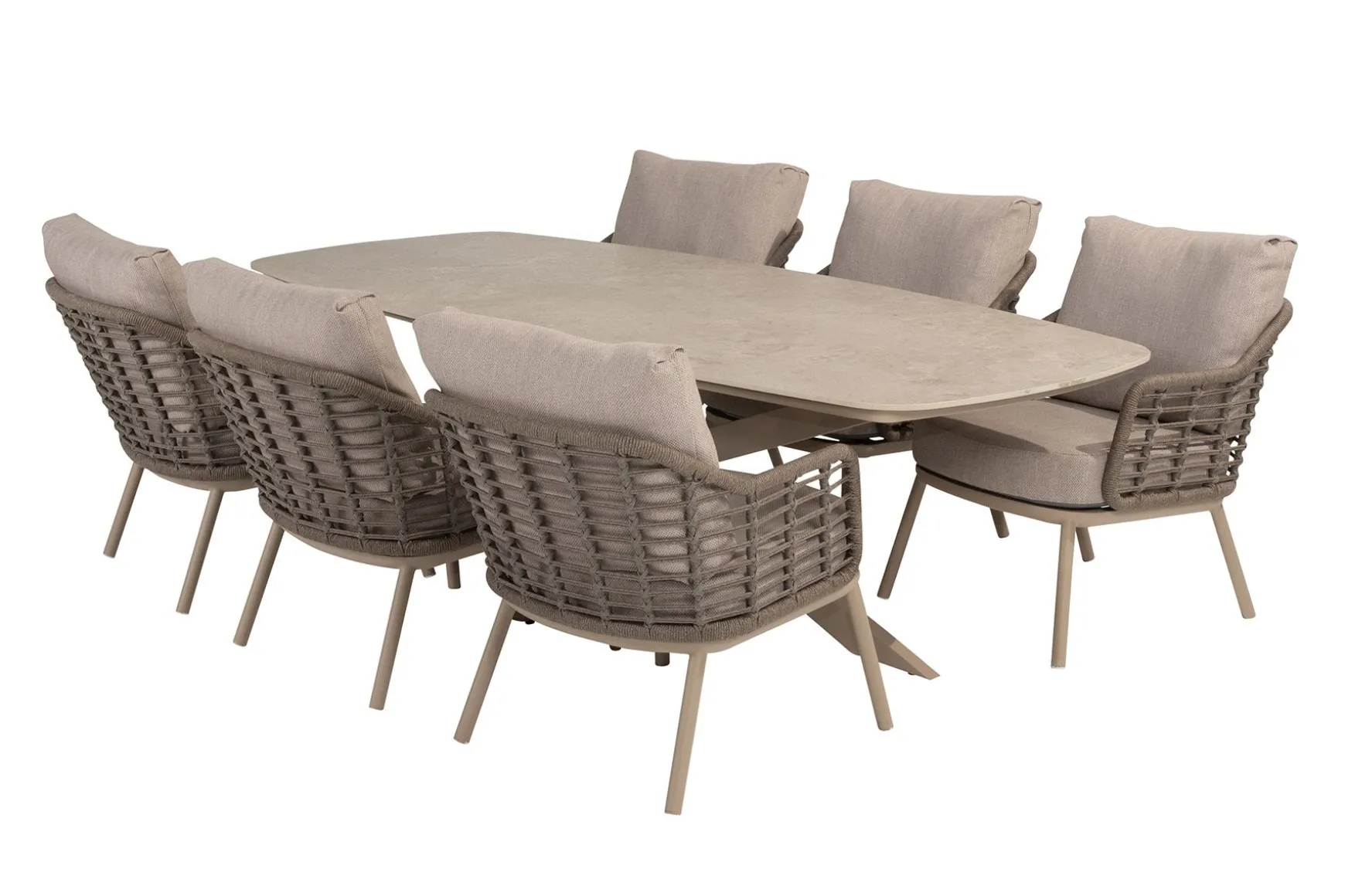 Taste Puglia/Nevada low dining tuinset (7-delig) - Latte