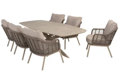 Taste Puglia/Nevada low dining tuinset (7-delig) - Latte