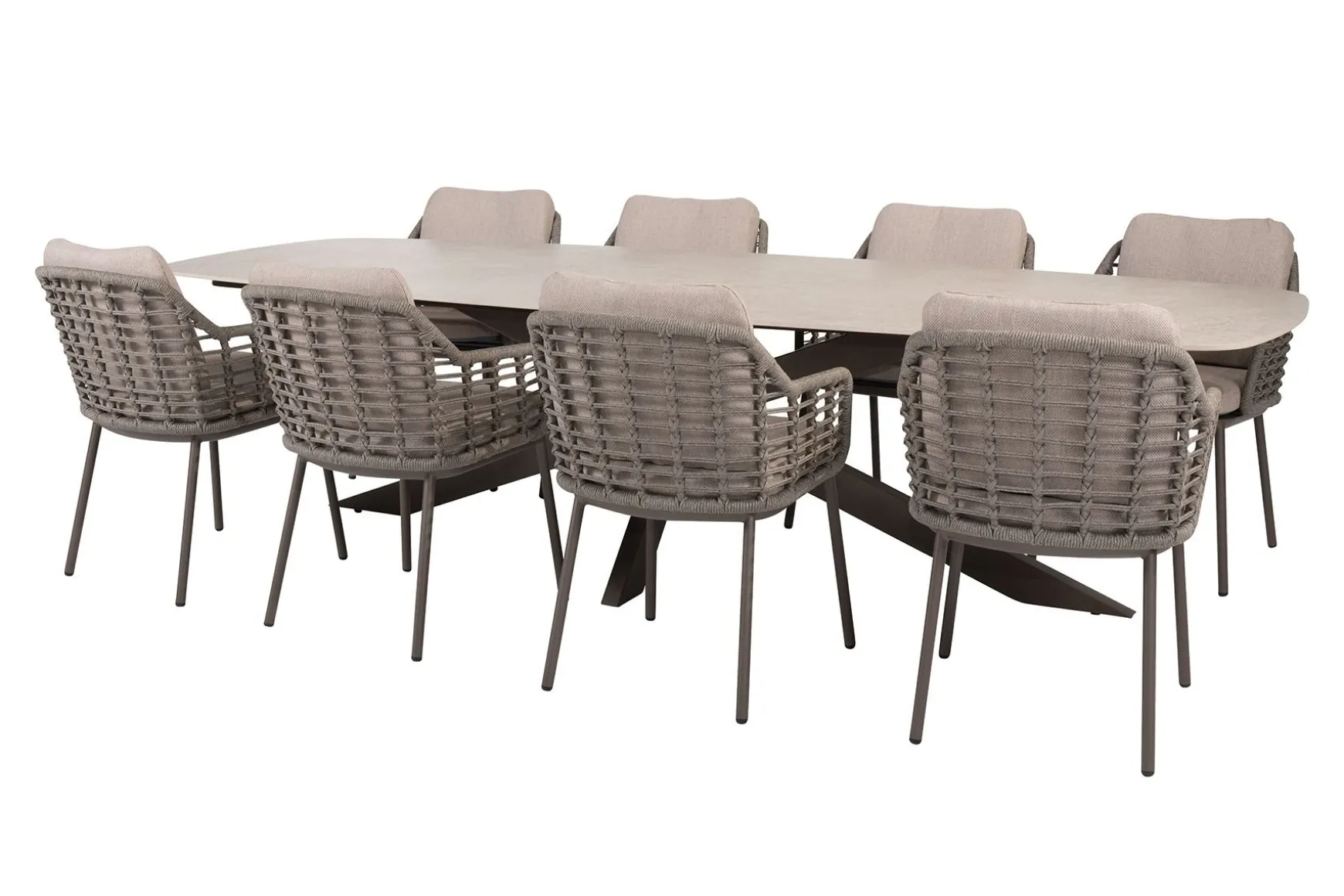 Taste Puglia/Prado 8-persoons Deens ovale tuinset 300x110 cm. - Terre