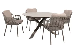 Taste Puglia/Prado 4-persoons ronde dining tuinset Ø130 cm. - Terre