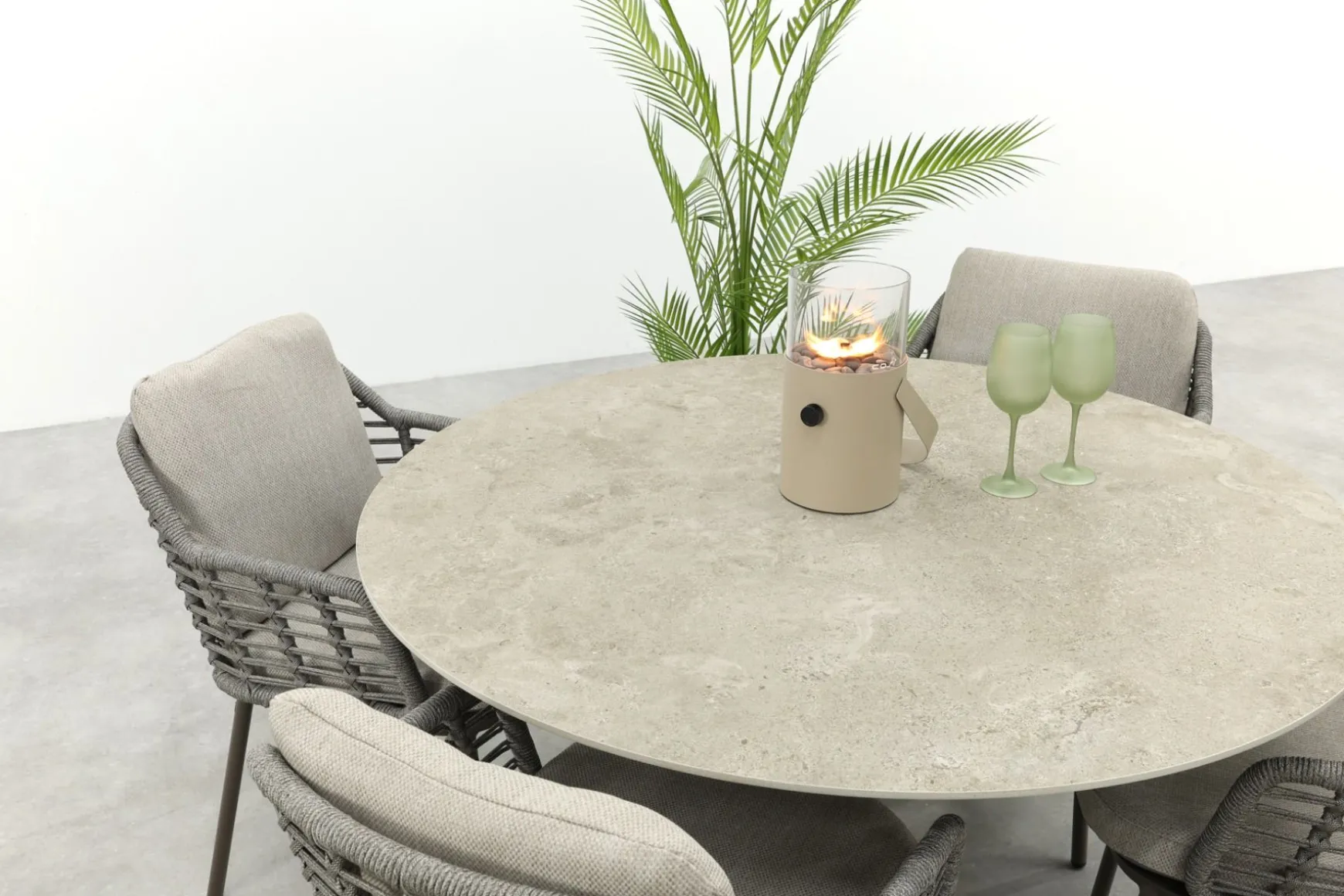 Taste Puglia/Prado 4-persoons ronde dining tuinset Ø130 cm. - Terre