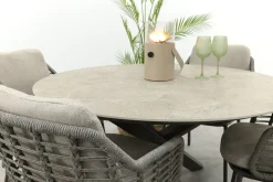 Taste Puglia/Prado 4-persoons ronde dining tuinset Ø130 cm. - Terre