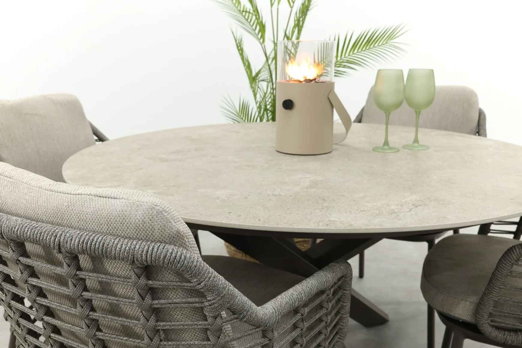Taste Puglia/Prado 4-persoons ronde dining tuinset Ø130 cm. - Terre