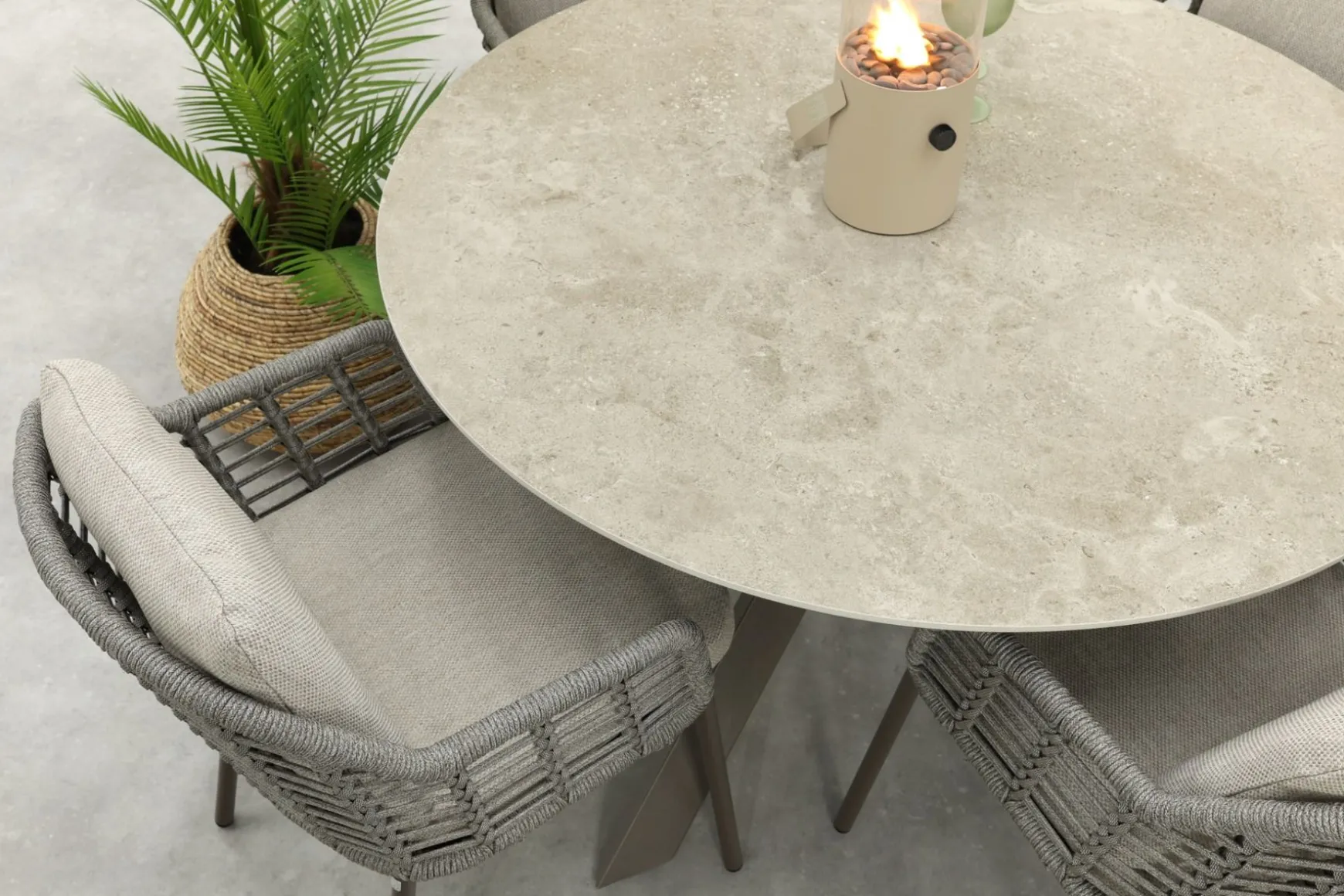 Taste Puglia/Prado 4-persoons ronde dining tuinset Ø130 cm. - Terre
