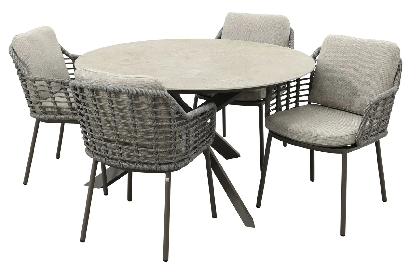 Taste Puglia/Prado 4-persoons ronde dining tuinset Ø130 cm. - Terre