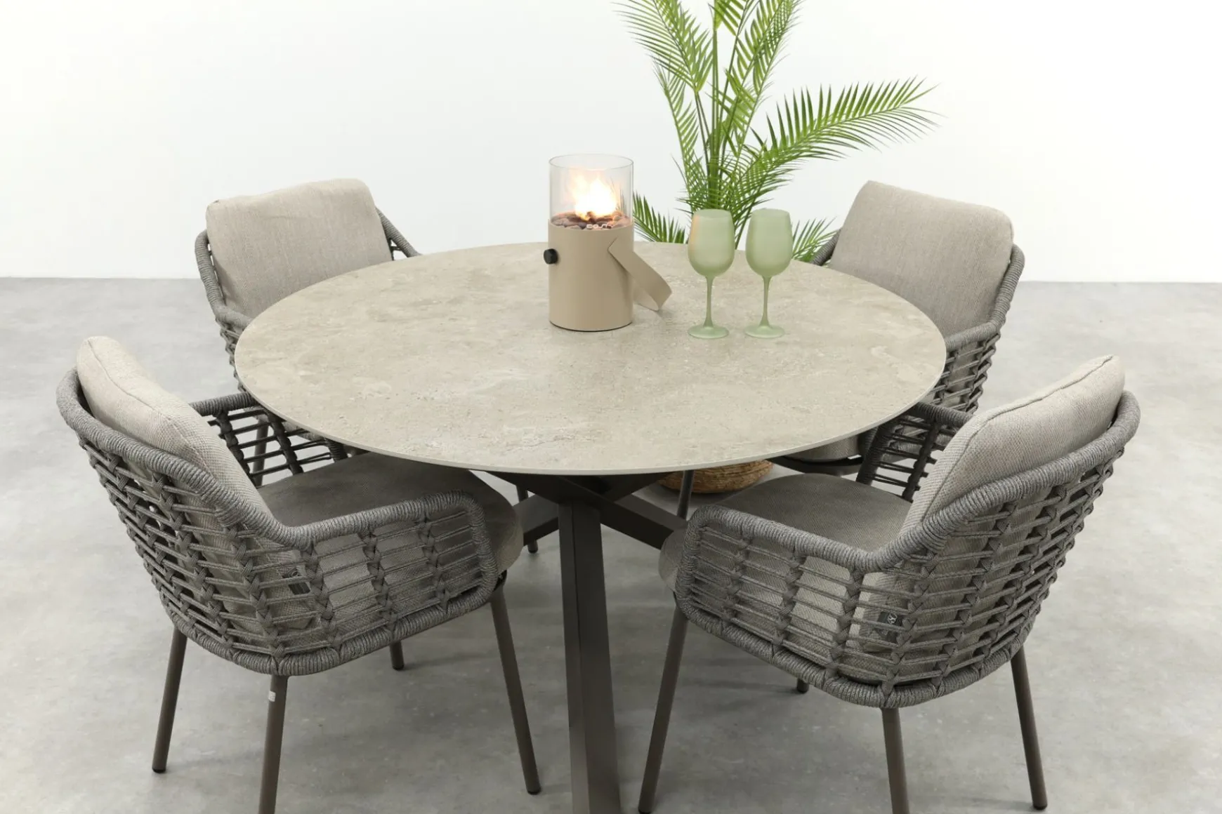 Taste Puglia/Prado 4-persoons ronde dining tuinset Ø130 cm. - Terre