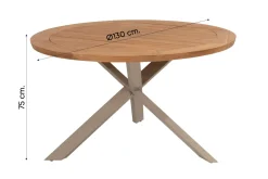 Taste Puglia/Prado 4-persoons ronde dining tuinset Ø130 cm. - Teak/Latte