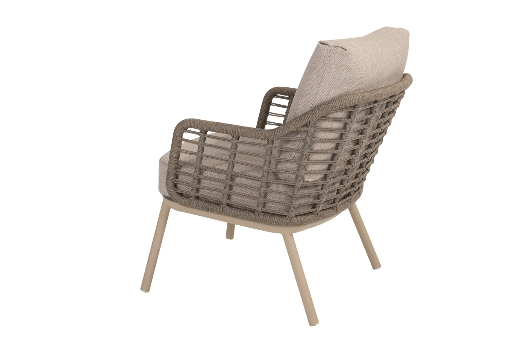 Taste Puglia rope low dining tuinstoel - Latte