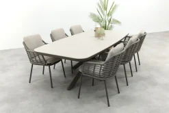 Taste Puglia/Soreno deens ovale tuinset voor 6 personen 240x110 cm. - Terre