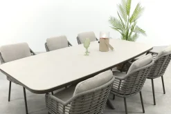 Taste Puglia/Soreno deens ovale tuinset voor 6 personen 240x110 cm. - Terre