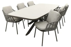 Taste Puglia/Soreno deens ovale tuinset voor 6 personen 240x110 cm. - Terre