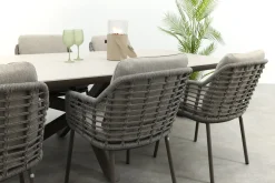 Taste Puglia/Soreno deens ovale tuinset voor 6 personen 240x110 cm. - Terre