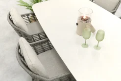 Taste Puglia/Soreno deens ovale tuinset voor 6 personen 240x110 cm. - Terre