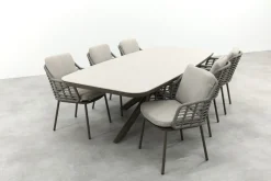 Taste Puglia/Soreno deens ovale tuinset voor 6 personen 240x110 cm. - Terre