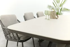 Taste Puglia/Soreno deens ovale tuinset voor 6 personen 240x110 cm. - Terre