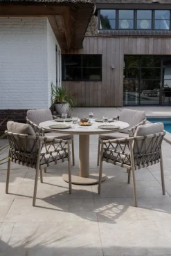 Taste Sarah ronde low dining tuintafel Ø130 cm. - Latte