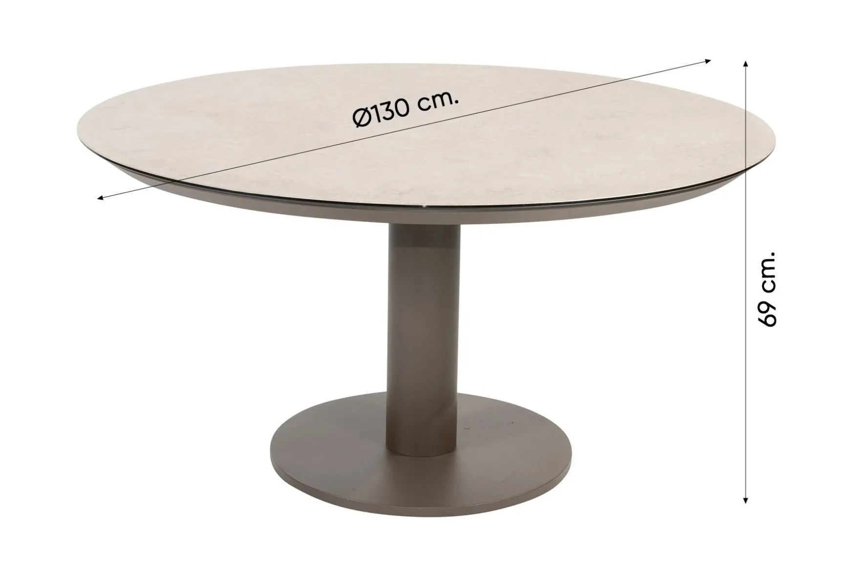 Taste Sarah ronde low dining tuintafel Ø130 cm. - Terre