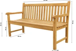 Teak houten tuinbank Bison - 150 cm.