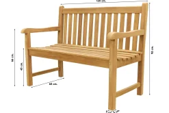 Teak houten tuinbank Bison - 120 cm.
