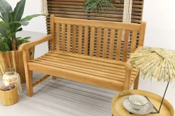 Teak houten tuinbank Bison - 120 cm.