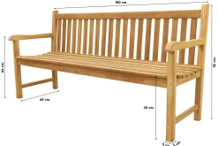 Teak houten tuinbank Bison - 180 cm.