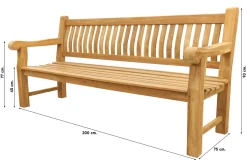 Teakhouten tuinbank Patrick XL - 200 cm.