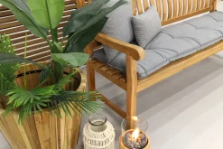 Teakhouten tuinbank Patrick - 180 cm. - Voorgevormde rugleuning
