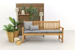Teakhouten tuinbank Patrick - 180 cm. - Voorgevormde rugleuning