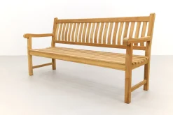 Teakhouten tuinbank Patrick - 180 cm. - Voorgevormde rugleuning