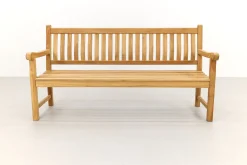 Teakhouten tuinbank Patrick - 180 cm. - Voorgevormde rugleuning