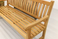 Teakhouten tuinbank Patrick - 180 cm. - Voorgevormde rugleuning