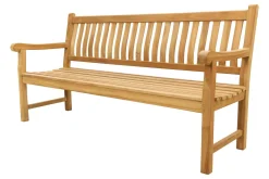 Teakhouten tuinbank Patrick - 180 cm. - Voorgevormde rugleuning