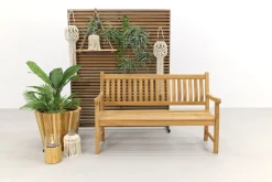 Teakhouten tuinbank Patrick - 150 cm. - Voorgevormde rugleuning