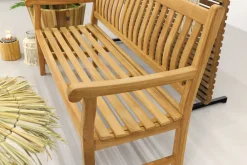 Teakhouten tuinbank Patrick - 150 cm. - Voorgevormde rugleuning