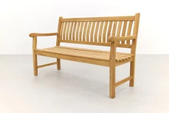 Teakhouten tuinbank Patrick - 150 cm. - Voorgevormde rugleuning