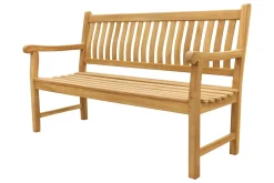Teakhouten tuinbank Patrick - 150 cm. - Voorgevormde rugleuning