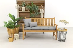Teakhouten tuinbank Patrick - 150 cm. - Voorgevormde rugleuning