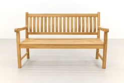 Teakhouten tuinbank Patrick - 150 cm. - Voorgevormde rugleuning